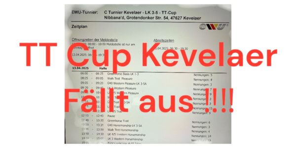 TT Cup Kevelaer fällt aus !!!
